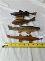 WOODEN WEIGHTED FISH FIGURES