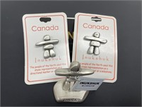 Souvenir Pewter Inukshuk Pins and Figure (1.5 in.)