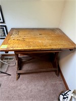 Vintage Wooden Drafting Table