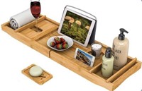 BATH CADDY TRAY FOR BATHTUB - BAMBOO ADJUSTABLE