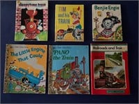 (6) Children's Vintage Train Books