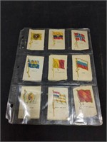 11 antique Sovereign cigarette silk country flags