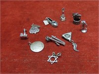 (10)Sterling silver charms.