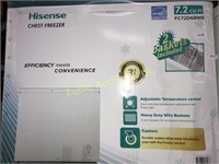 HISENSE $699 RETAIL 7,2 CU FT CHEST FREEZER