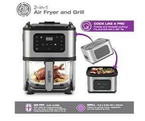 Salton 2-in-1 Flip and Cook Air Fryer and Grill