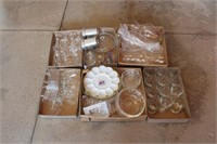 6 Box Lot: Misc Glass Pieces: Glasses,