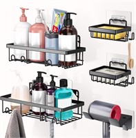 PUKOKAL Shower Caddy 5 Pack  Matte Black