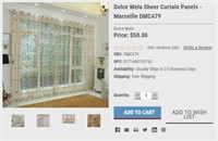 Dolce Mela Sheer Curtain Panels