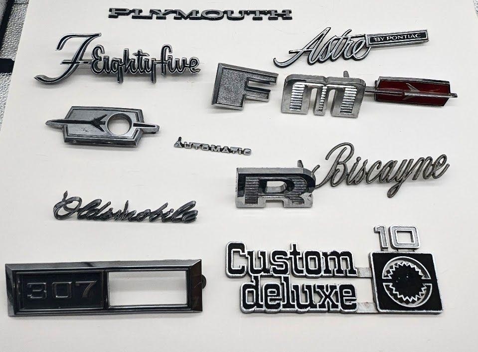 Lot Of 13 Vehicle Chrome Emblems