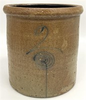 Antique 2gal Target Design Stoneware Crock