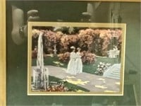 2 Ladies Walking in Garden Art Picture