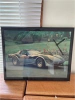 Corvette Picture w/ Clock