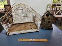 Vintage Bird Cage & Bird House