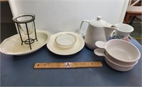 Vintage No Drip Spout Teapot, 2 Grab-It- Bowls,