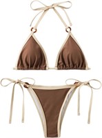 Women's Bikini Set Ring Triangle Tie Bathing Suit