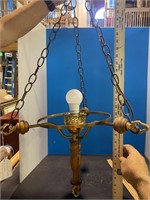 Vintage hanging hand painted hurrican lamp