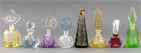 Czech & German Colored Glass Perfume Bottles, 8