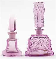 Czech Amethyst Glass Perfume Bottles, 2