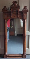 Vtg Victorian Walnut Framed Wall Mirror
