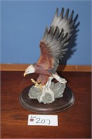 Porcelain Bald Eagle On Stand