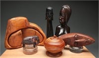 Vintage Collection of African Wood Carvings +
