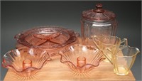 Vintage Collection of Pink Depression Glass