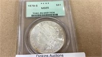 1879S Morgan, silver dollar MS 65 grade ott