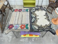 TWO ANTIQUE HOOKED RUGS