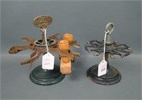 Two Vintage Cast Iron Rubber Stamp Carousel