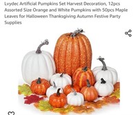 MSRP $26 12 Decorative Pumpkins