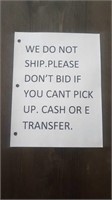 WE DO NOT SHIP