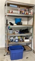 Garage Shelf, Tote & Contents
