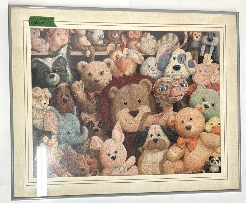 Puzzle rare 1982 de E.T. cadré, vitré, scène du