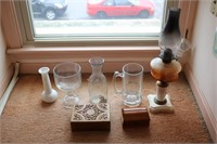 Vintage Hurricane Lamp, Milk Glass & More