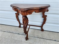 Small Antique Carved Walnut Table