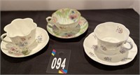 3 Tea Cups and Saucers