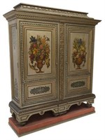 LARGE SPANISH PAINTED DOUBLE-DOOR ARMOIRE