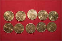 (5) 2000P Sacagawea & (5) Presidential Dollars