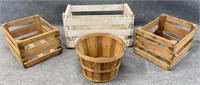 Vintage Wood Crates & Basket