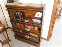 Antique oak 3 shelf barrister / lawyer bookcase,