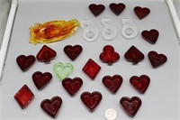 Degenhart hearts, D charms, ring rest - 15+pcs