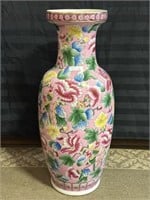 Large oriental pink vase 25"h