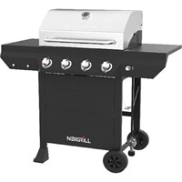 4-Burner Propane Gas Grill in Black with