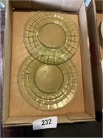 (2) Green Depression Plates