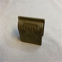 Antique Miniature Tin US Mail Box Bank