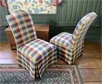 Pair of Ethan Allen Skirted Upholstered Chairs