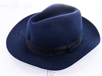 "THE DUKE" Genuine Fur Felt Hat Size XL Navy Blu