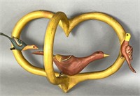 Carved birds on heart by Walter & June Gottshall