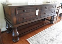 Designer four drawer console table (Purchased