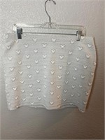 Mickey Mouse Textured Skirt White Lauren Conrad